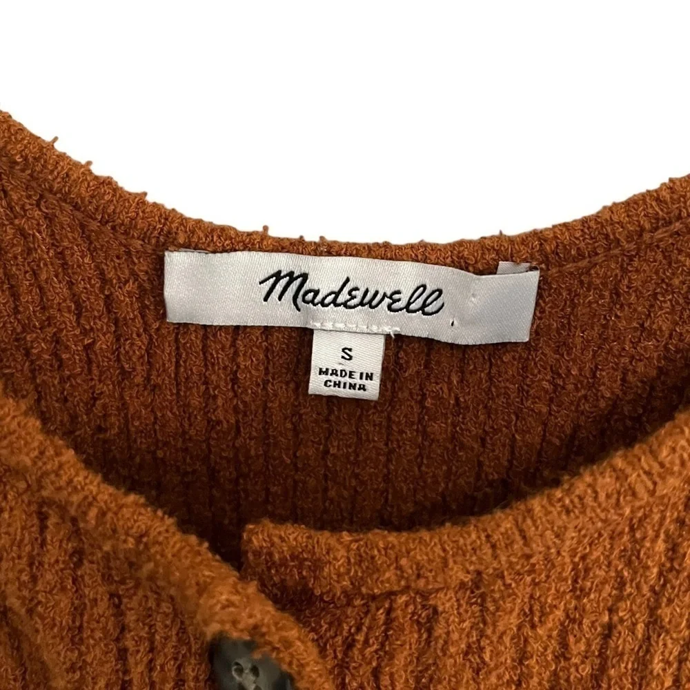 Madewell Rust Ribbed Button-Front Tank Top - Picture 7 of 9